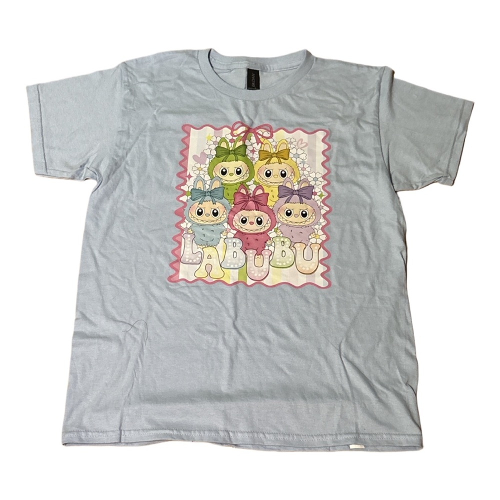 Kids Graphic Labubu T-Shirt - Light Blue